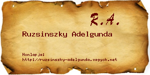 Ruzsinszky Adelgunda névjegykártya